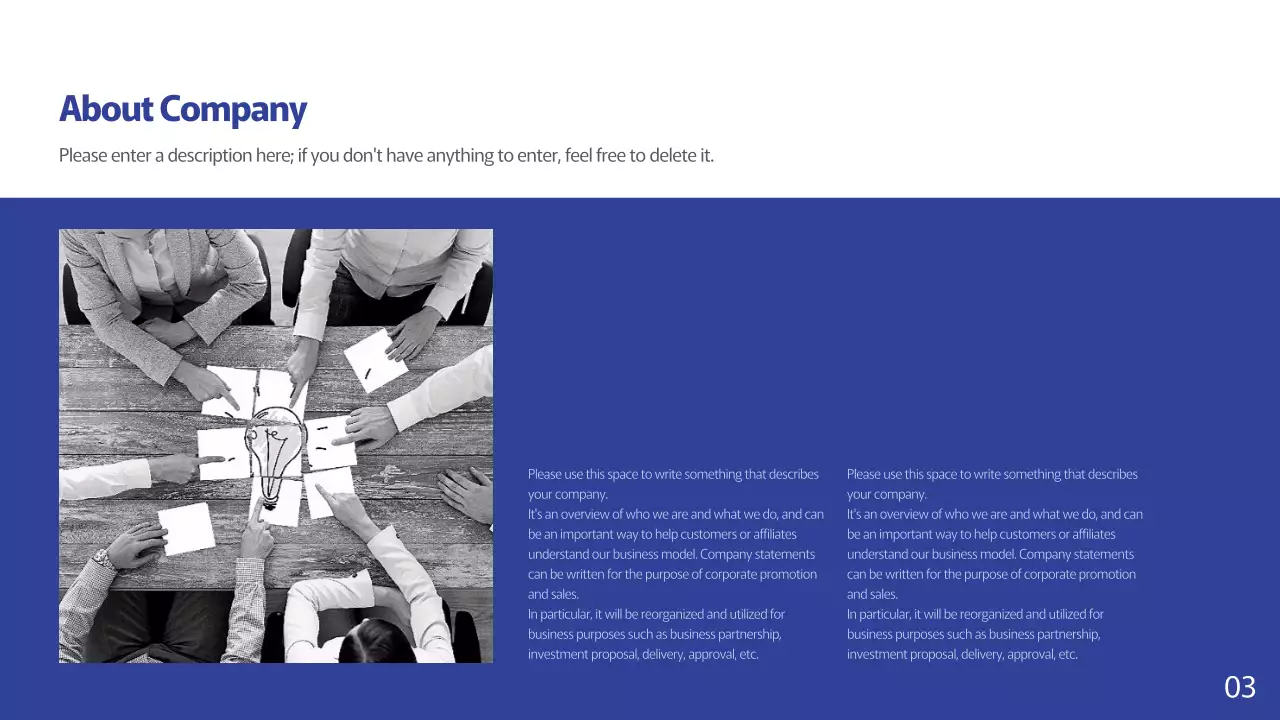 Presentasi Dokumen Profil Perusahaan Profesional Biru