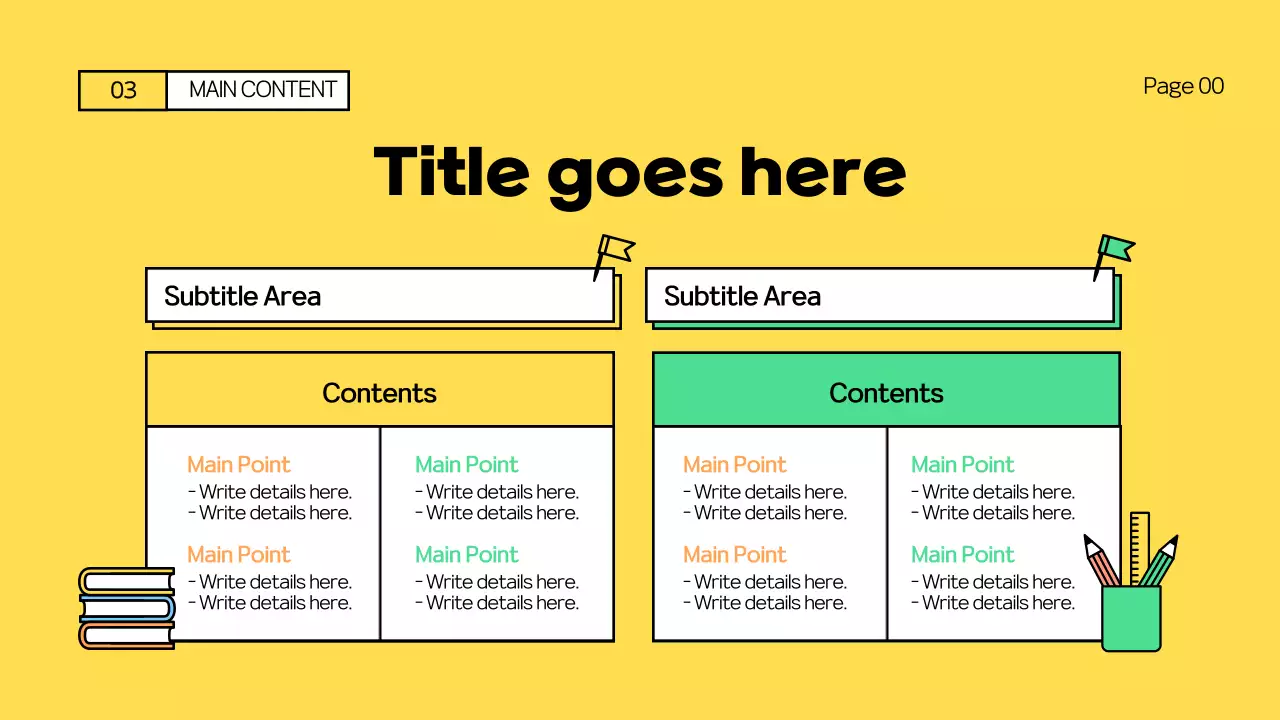 초록색과 노랑색의 학교 수업 테마
