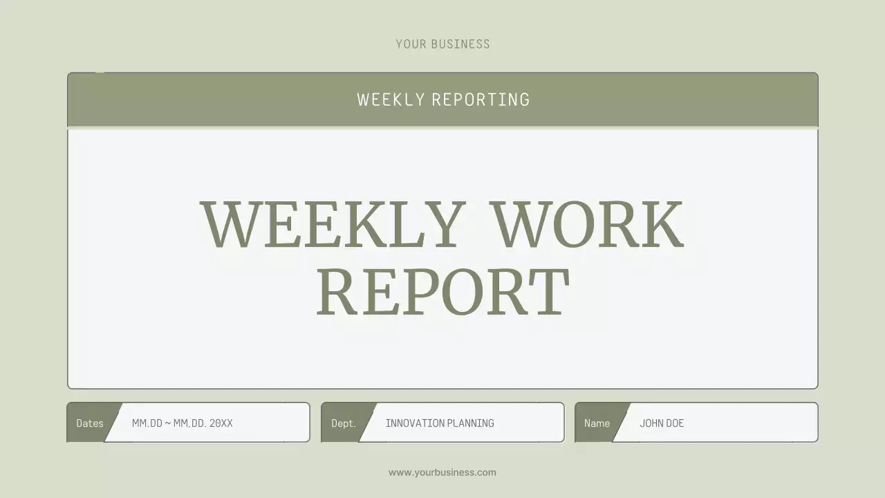 Sage Minimal Work Report Document Presentation