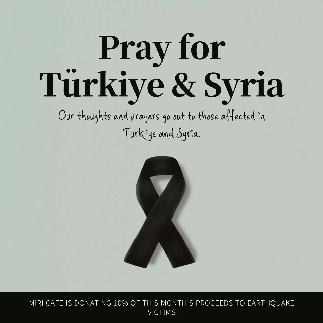 Turkiye Syria memorial wording in gray and black