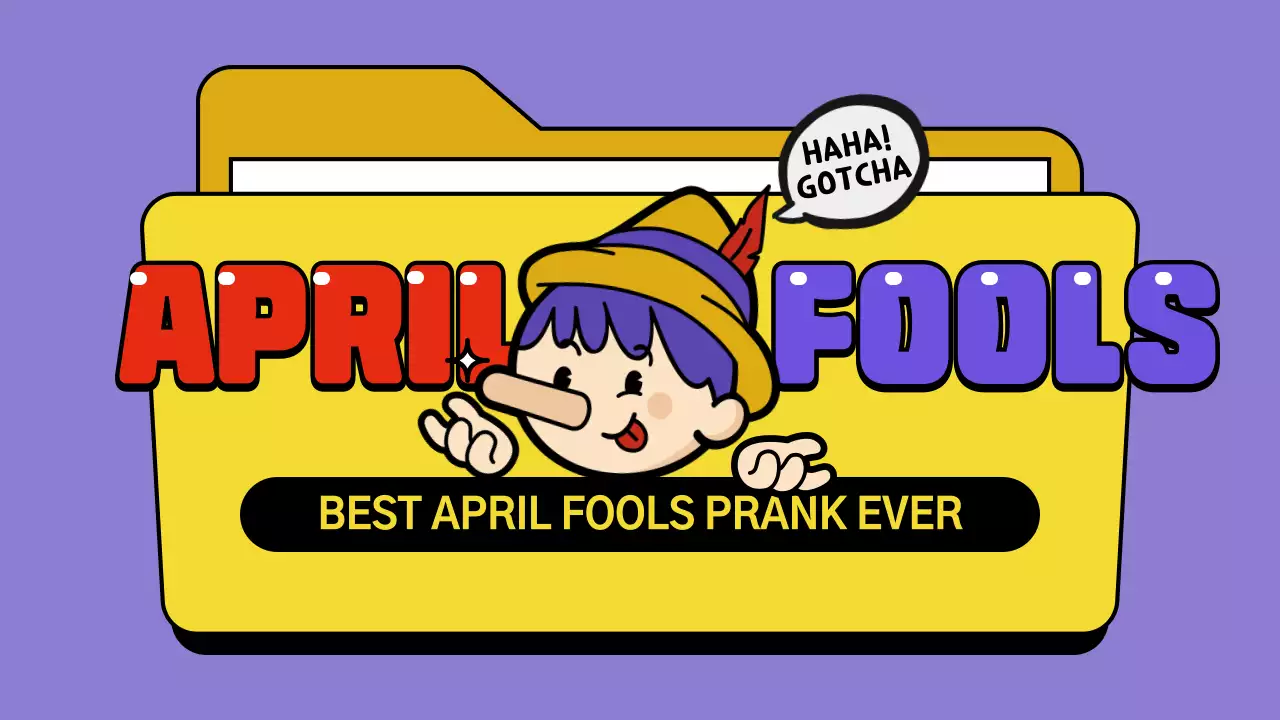 April Fool's Day Reaction Collection theme with purple yellow red cheerful and cute illustration concept
