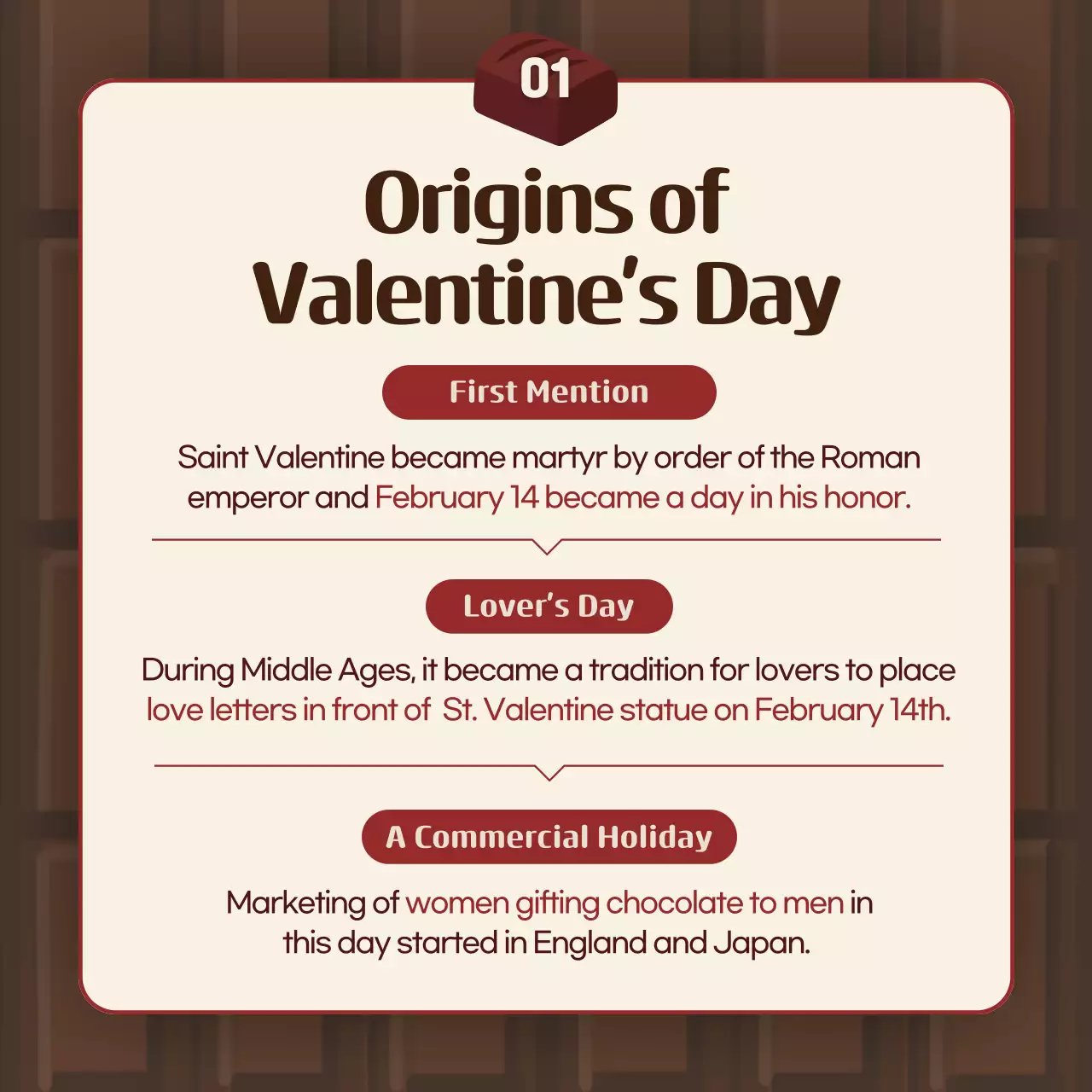 Valentine's Day TMI in burgundy and brown