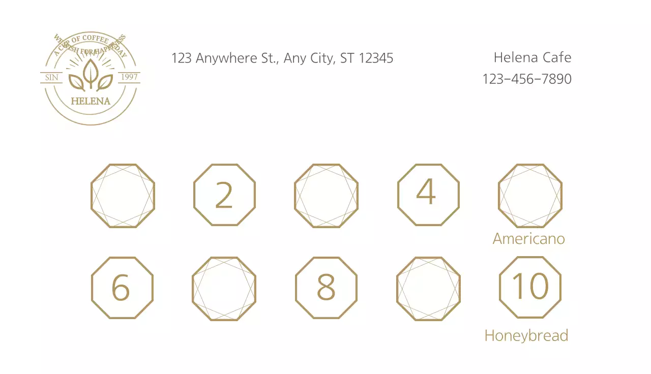 Beige Elegant Cafe Menu Business Card