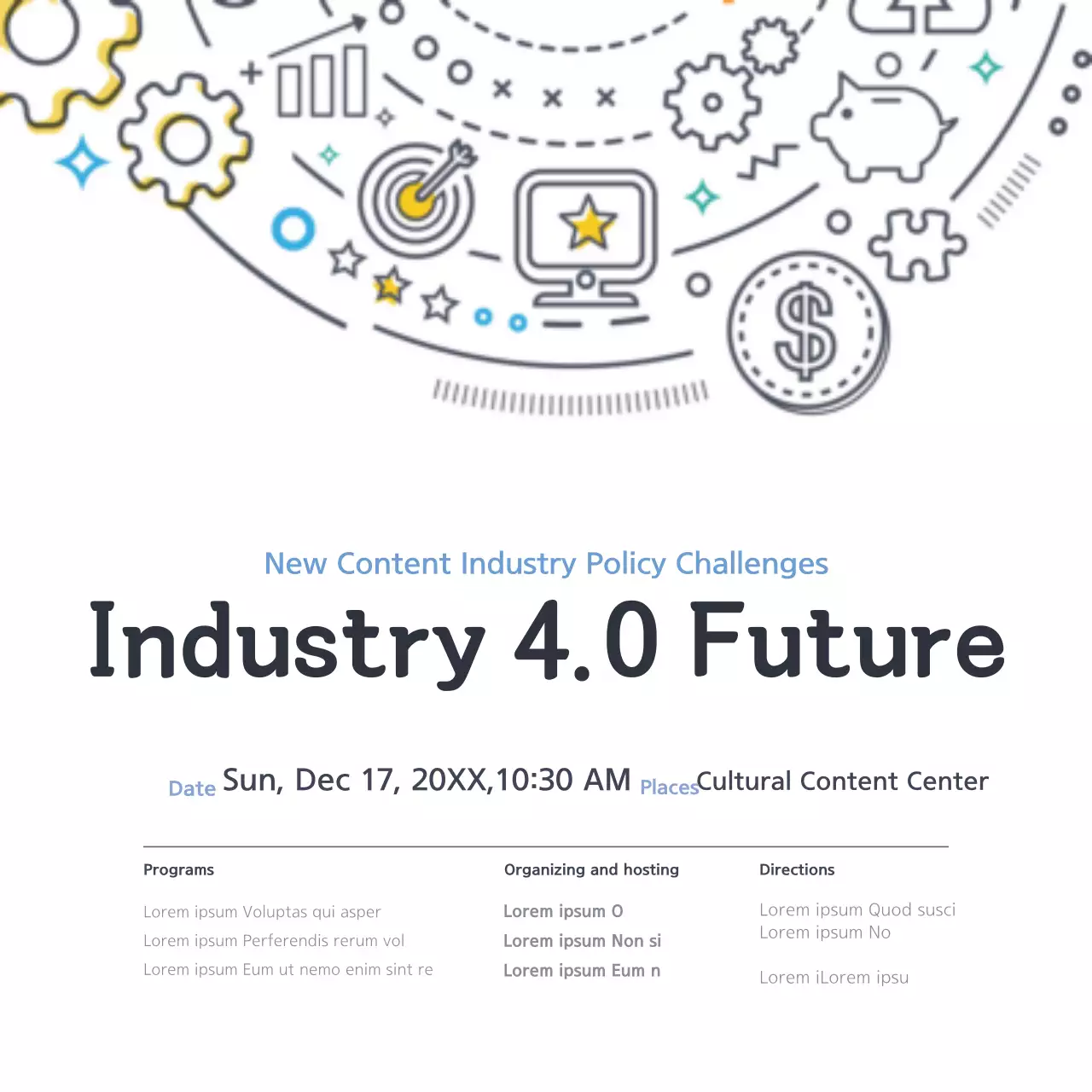 Blue Modern Industry Event Banner