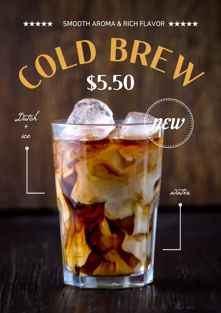 Brown Trendy Coffee Promotion Poster