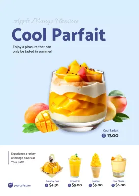 Blue Modern Parfait Promotion Poster