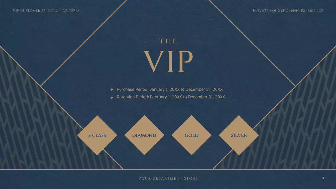 Navy Elegant Vip Promotion Presentation
