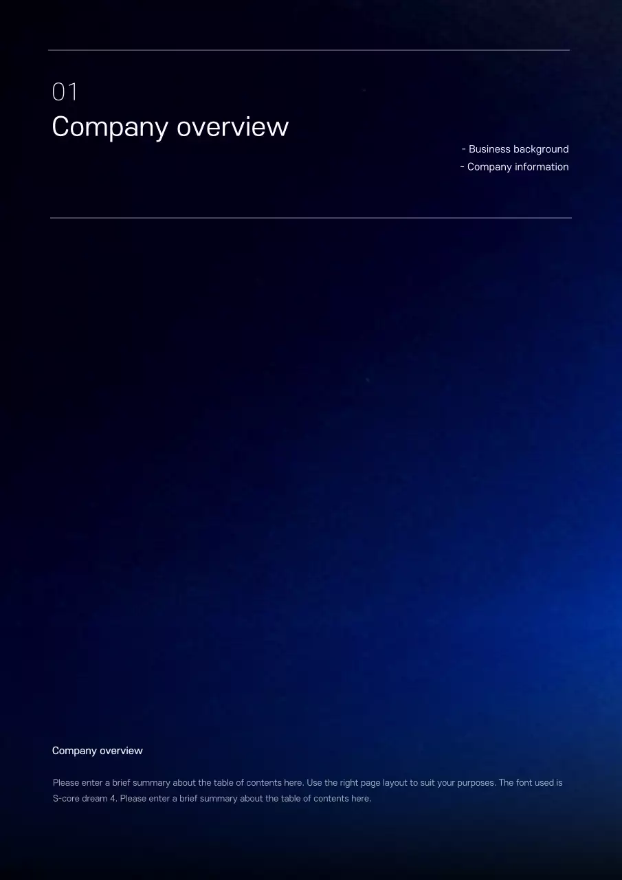 Plano de negócios de fabricação moderna azul