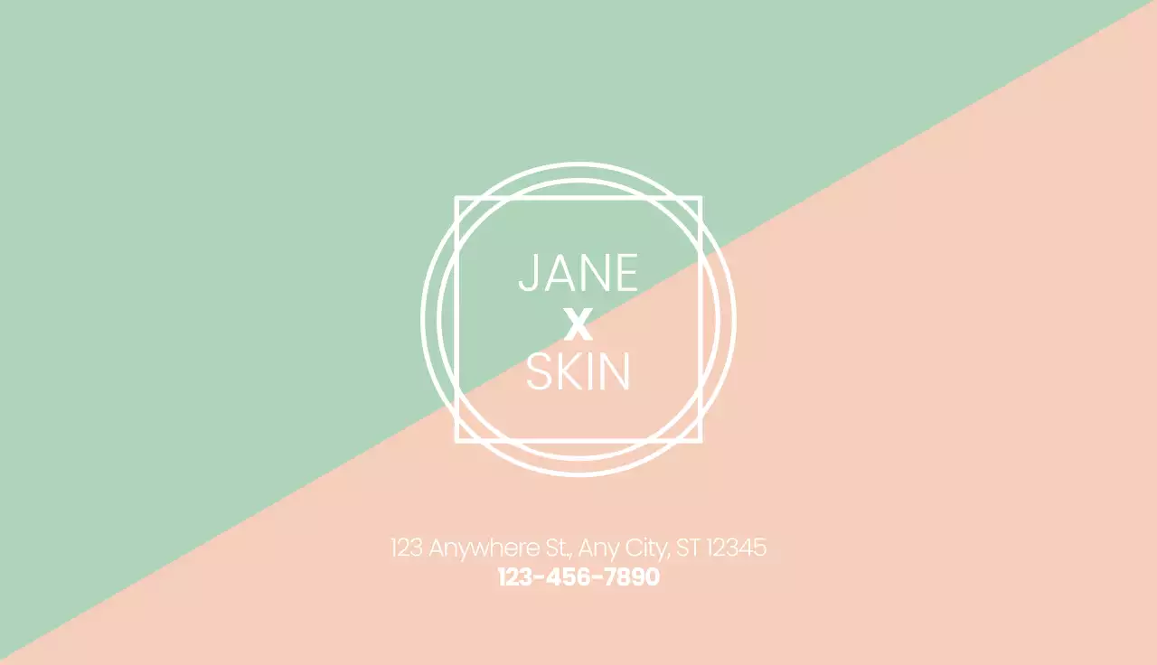Mint Minimalist Skincare Promotion Business Card