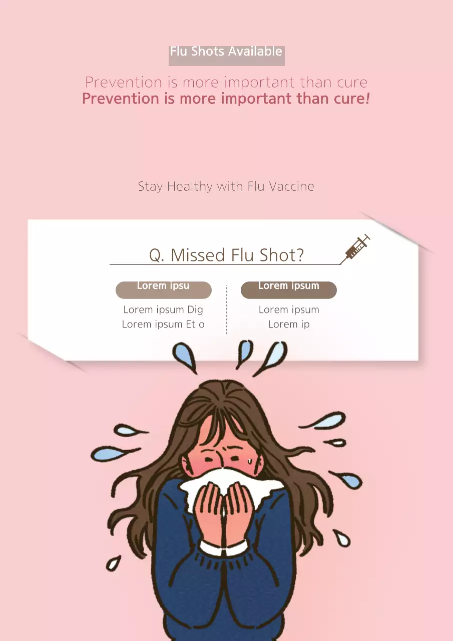 Poster Promosi Flu Minimal Pink