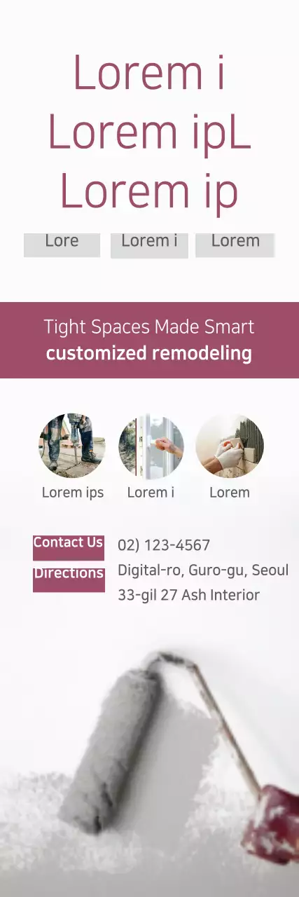 Banner de promoção de remodelação moderna marrom