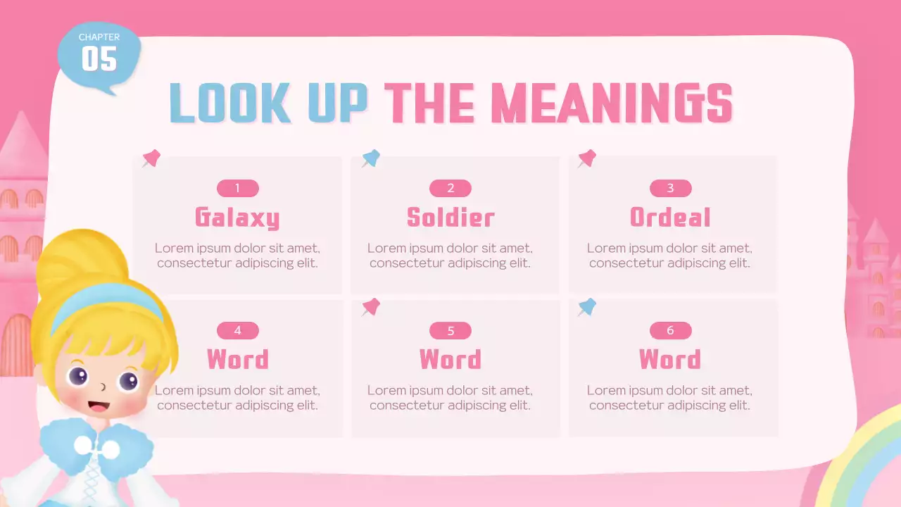 A cute princess in pink and a storytelling lesson