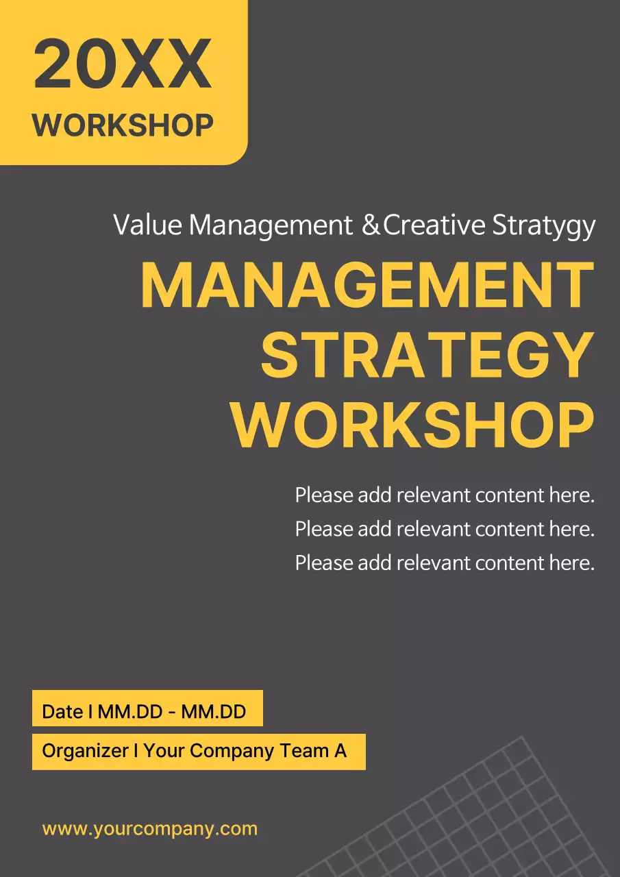 Grey Modern Management Workshop Poster