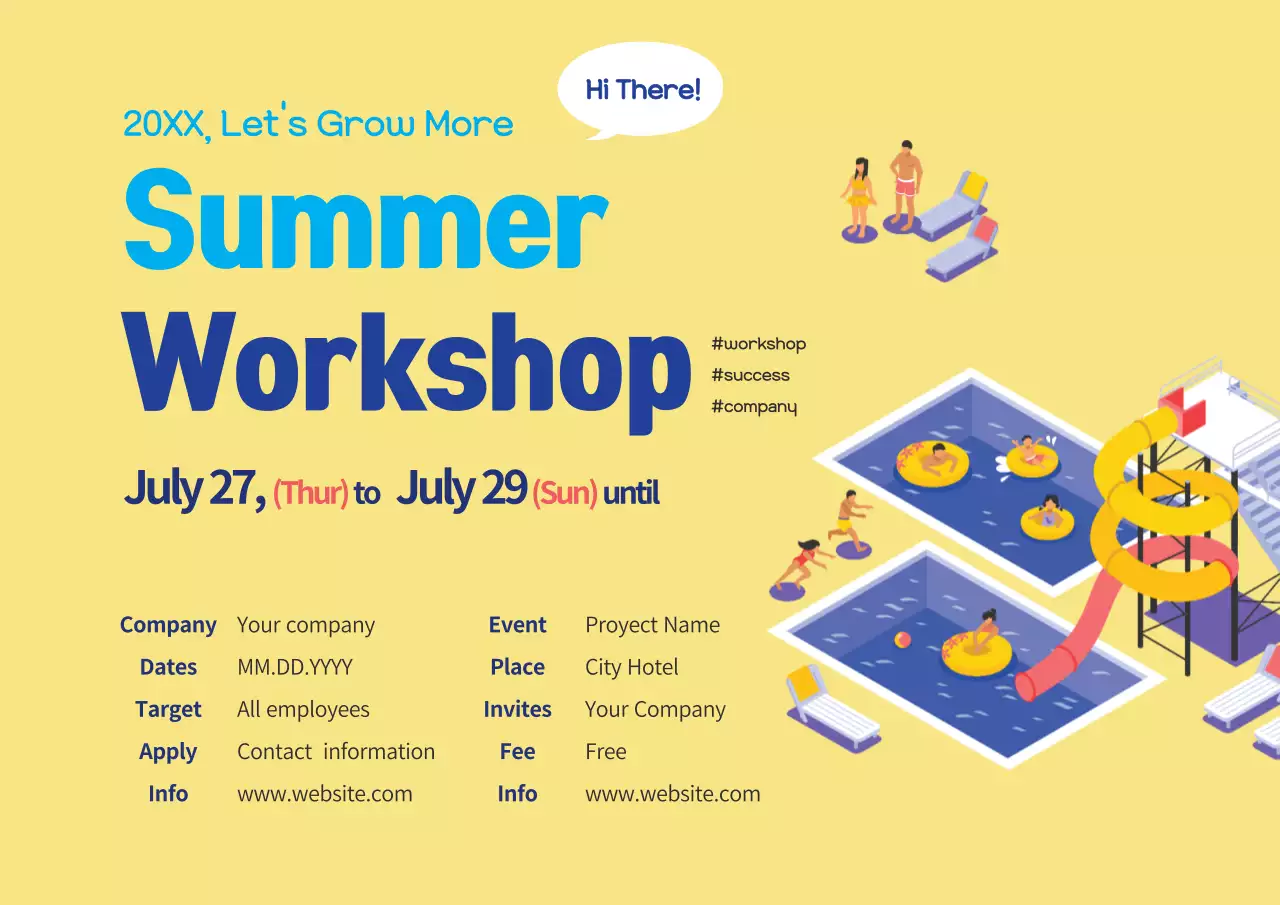 Yellow Modern Summer Event Promotion Poster