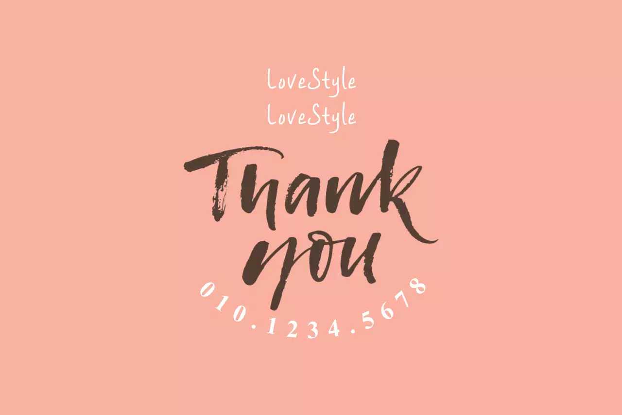 Coral Minimal Thank You Card Banner