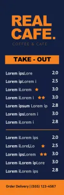 Banner de menu de café moderno da Marinha