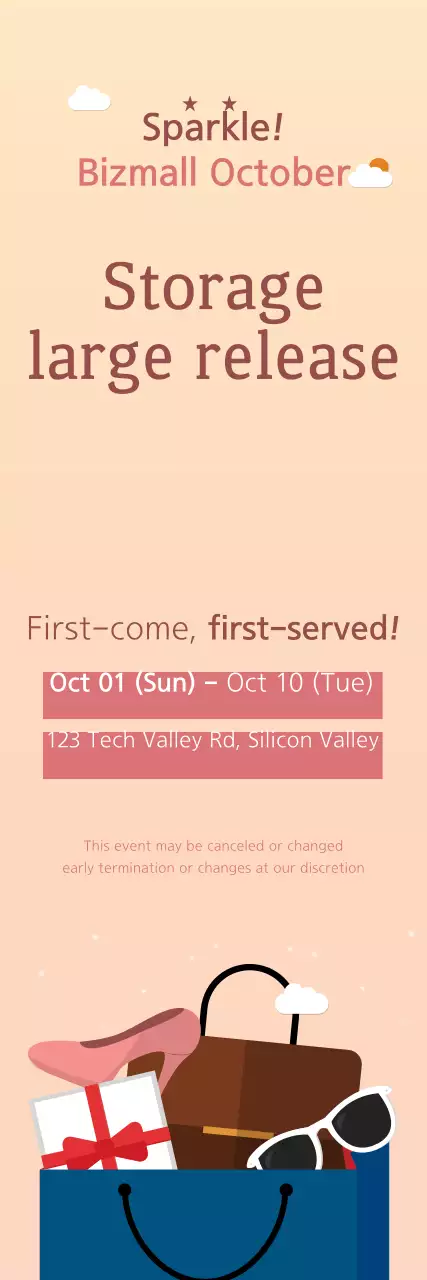 Banner de promoção de armazenamento moderno bege