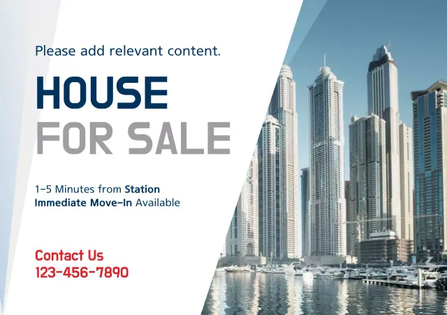 Poster Promosi Properti Modern Biru