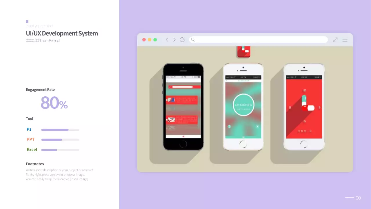 A simple portfolio with a mauve gradient