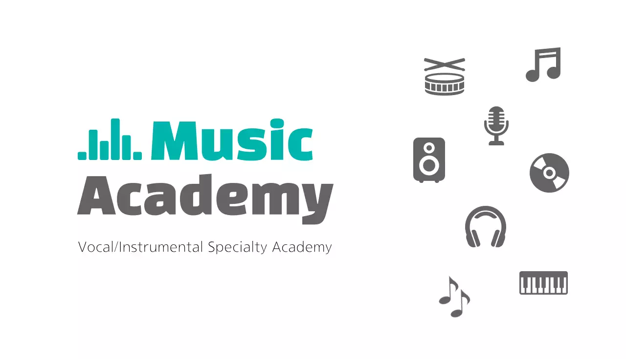 Teal Minimal Music Business Card