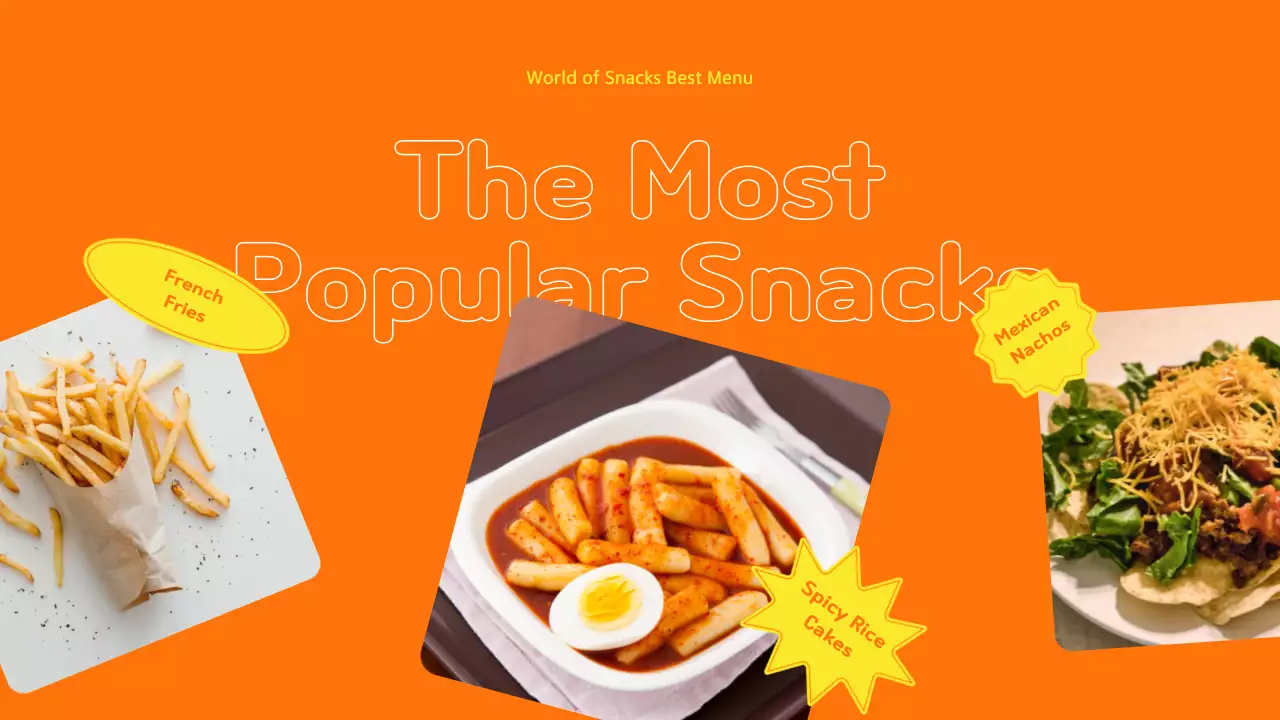 Orange Trendy Snack Promotion Presentation