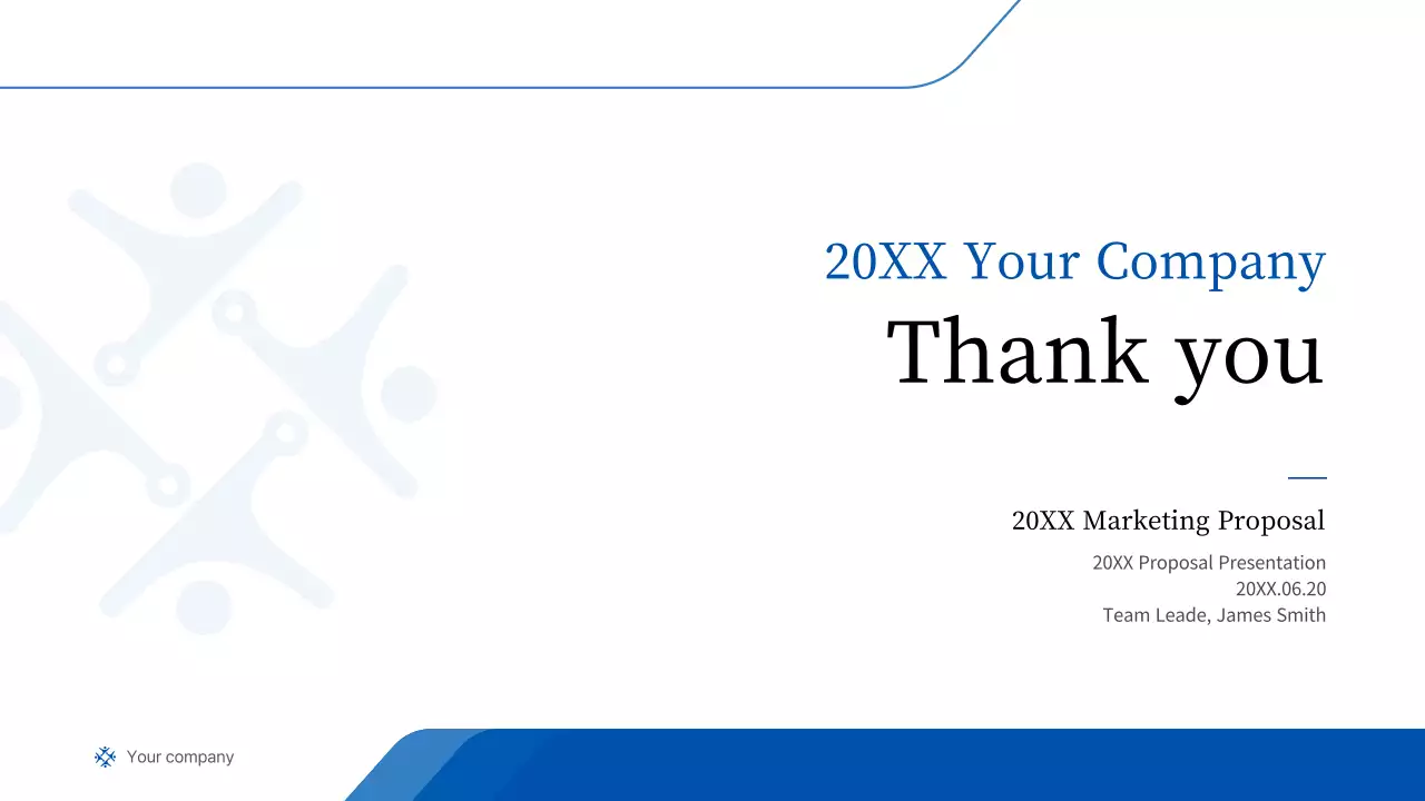 A simple business presentation in blues and grayscale