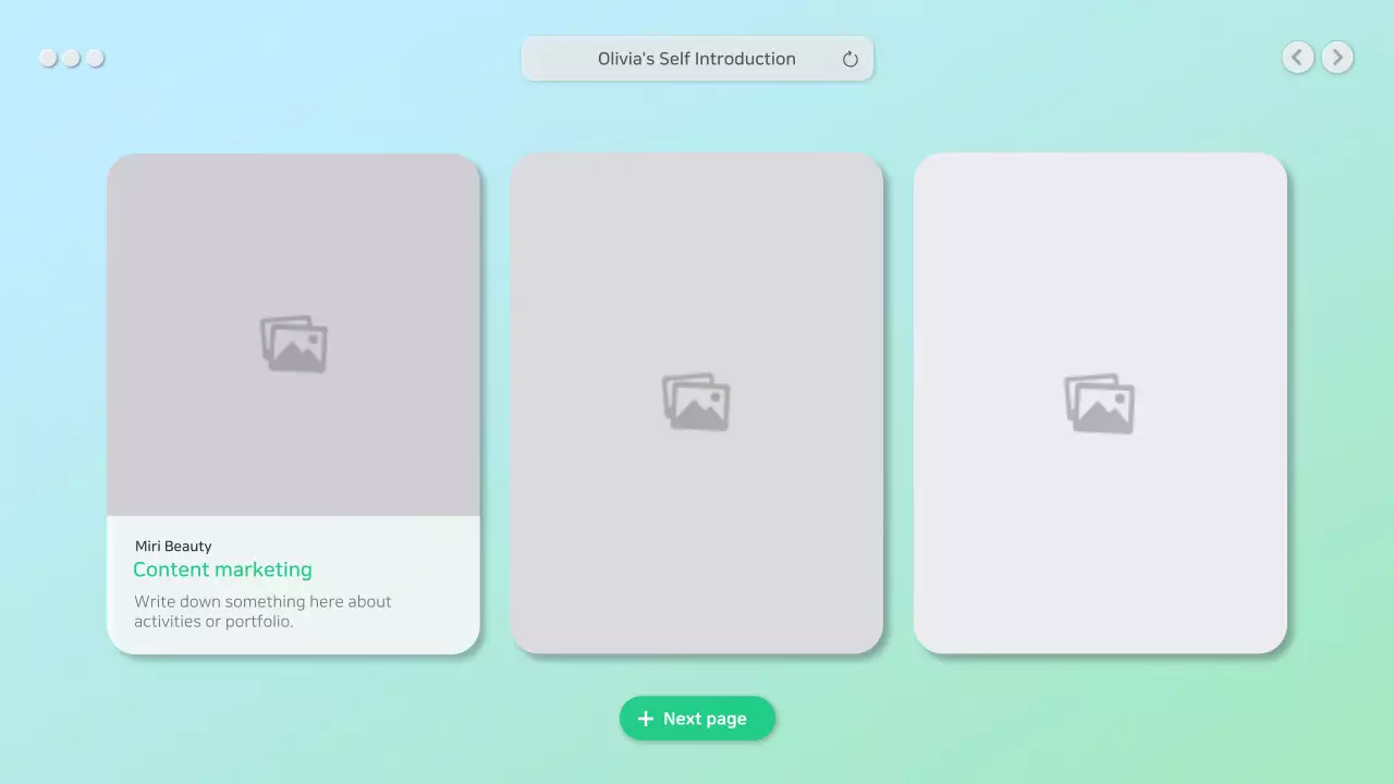 Tự giới thiệu gọn gàng với khái niệm GUI màu xanh lá cây