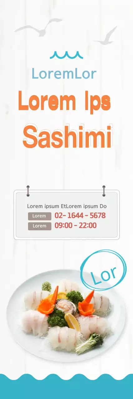 Banner de promoção de sashimi moderno branco