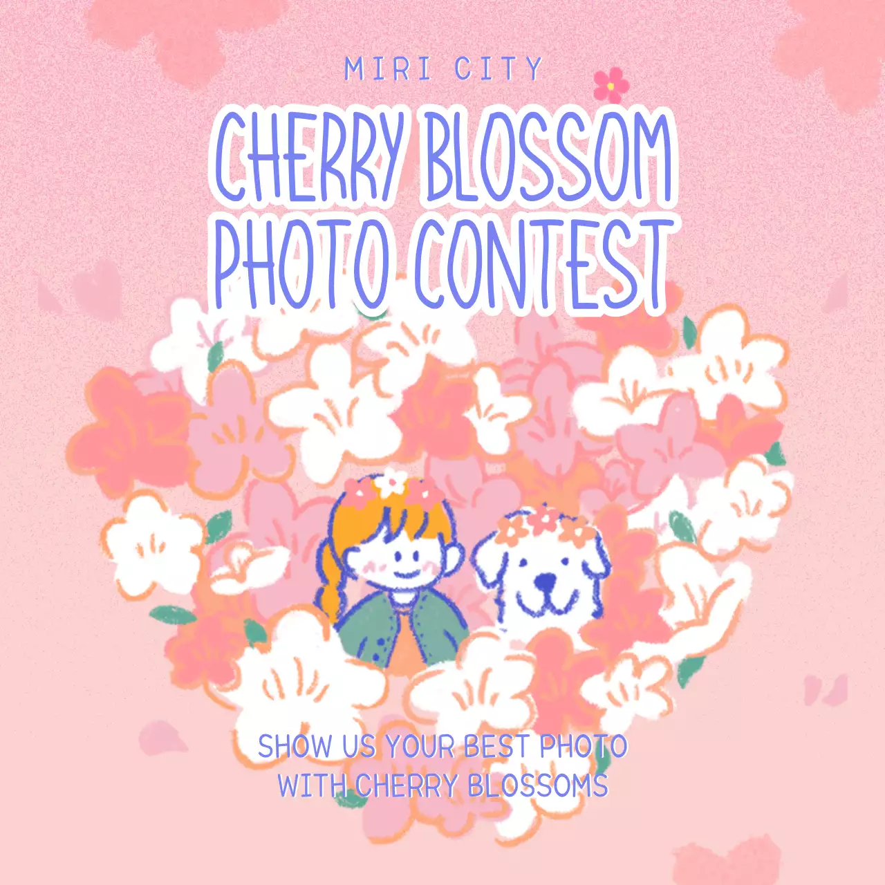 A pink cherry blossom-themed certification event