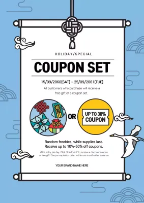 Blue Traditional Coupon Promotion Facebook Post