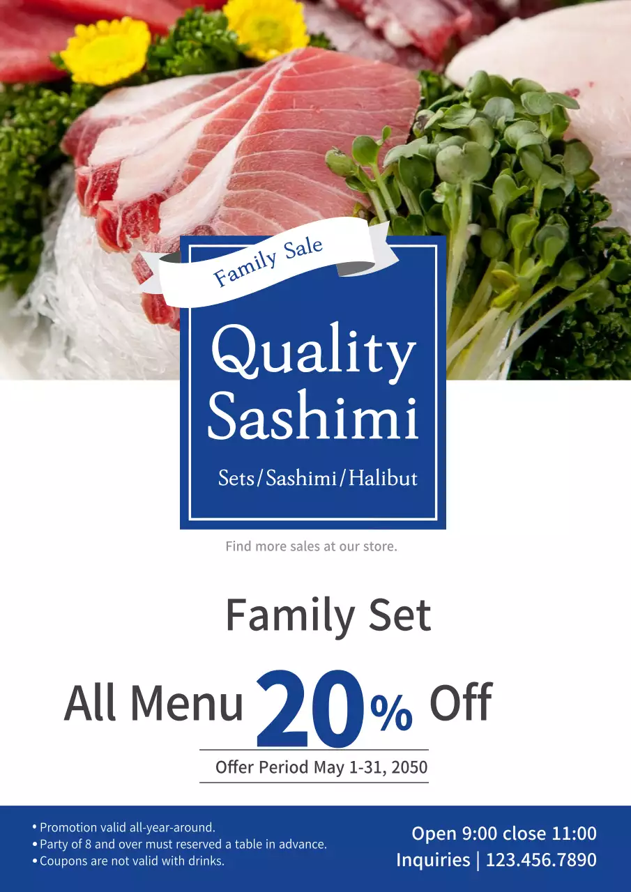 Blue Clean Sashimi Promotion Poster