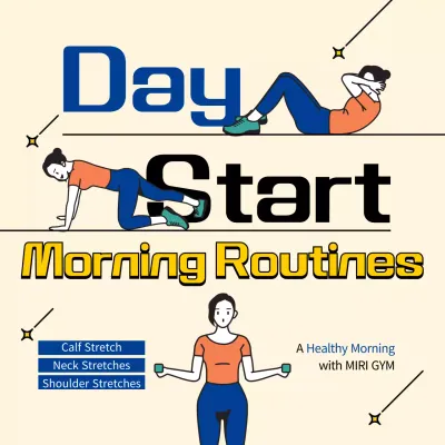 Yellow and blue Pilates pose social media descriptions