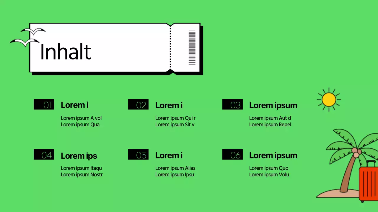 Grünes und blaues Reisethema