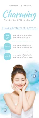 Banner de promoção de cuidados com a pele modernos em azul