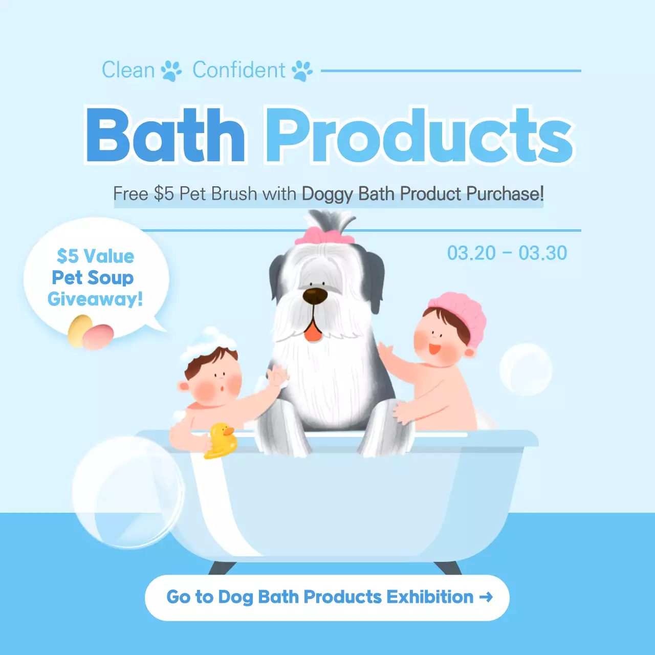 Blue Modern Pet Promotion Social Media Post