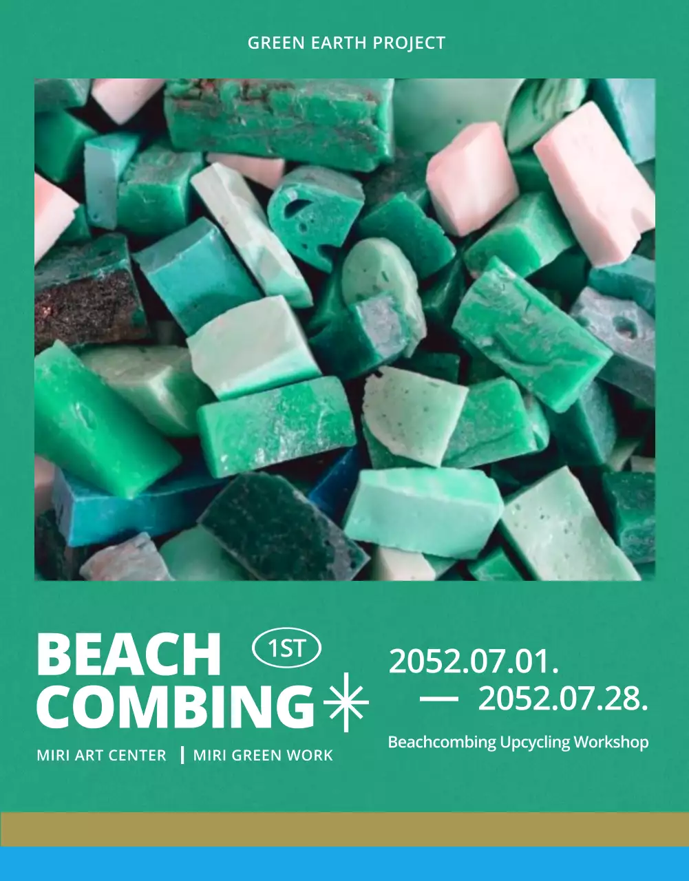 Vintage Beachcombing Workshop Guide in Green, Orange, and Blue