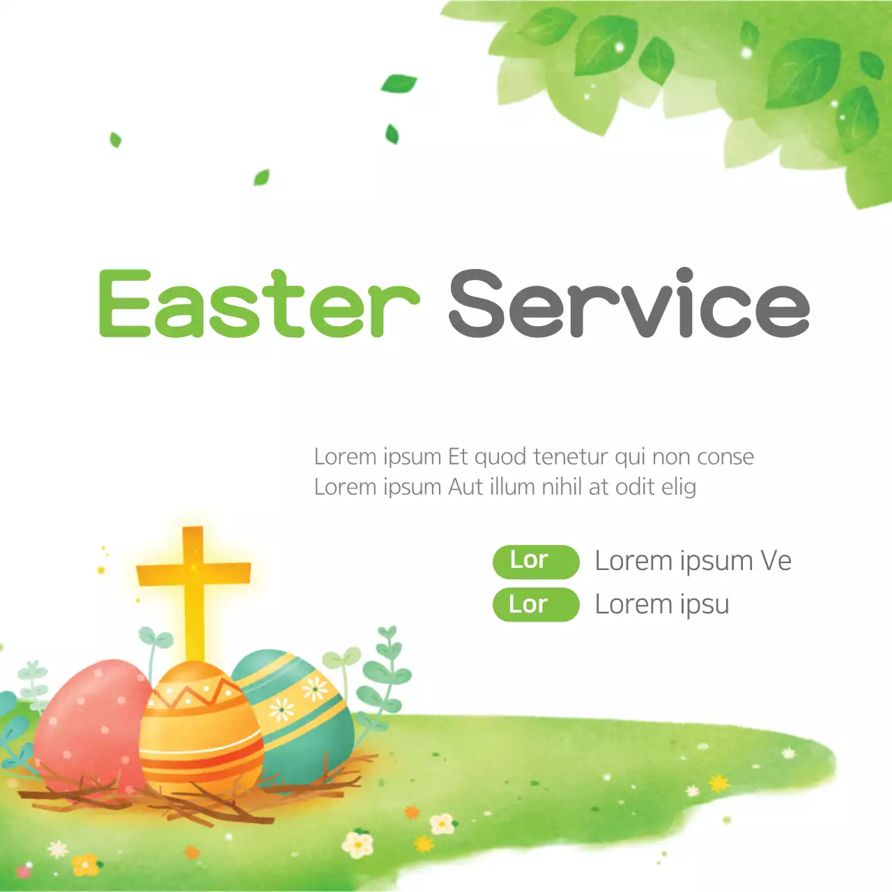Green Traditional Easter Announcement Banner