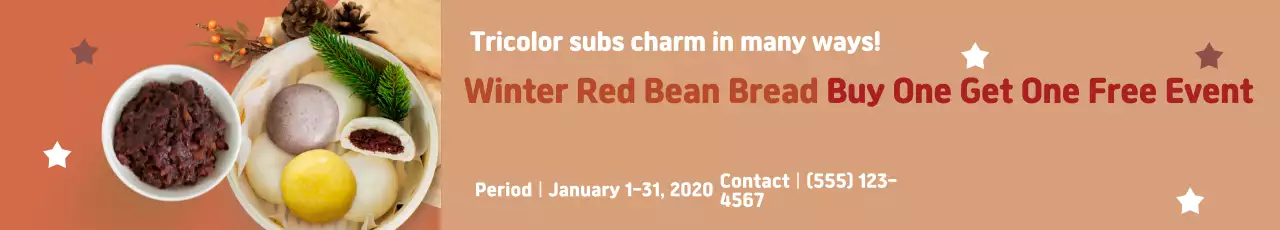 Banner de promoção de pão tradicional bege