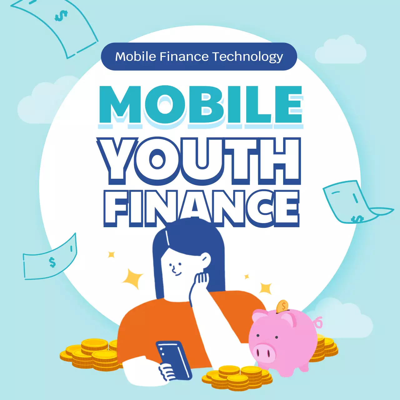 Blue Modern Finance Promotion Social Media Post