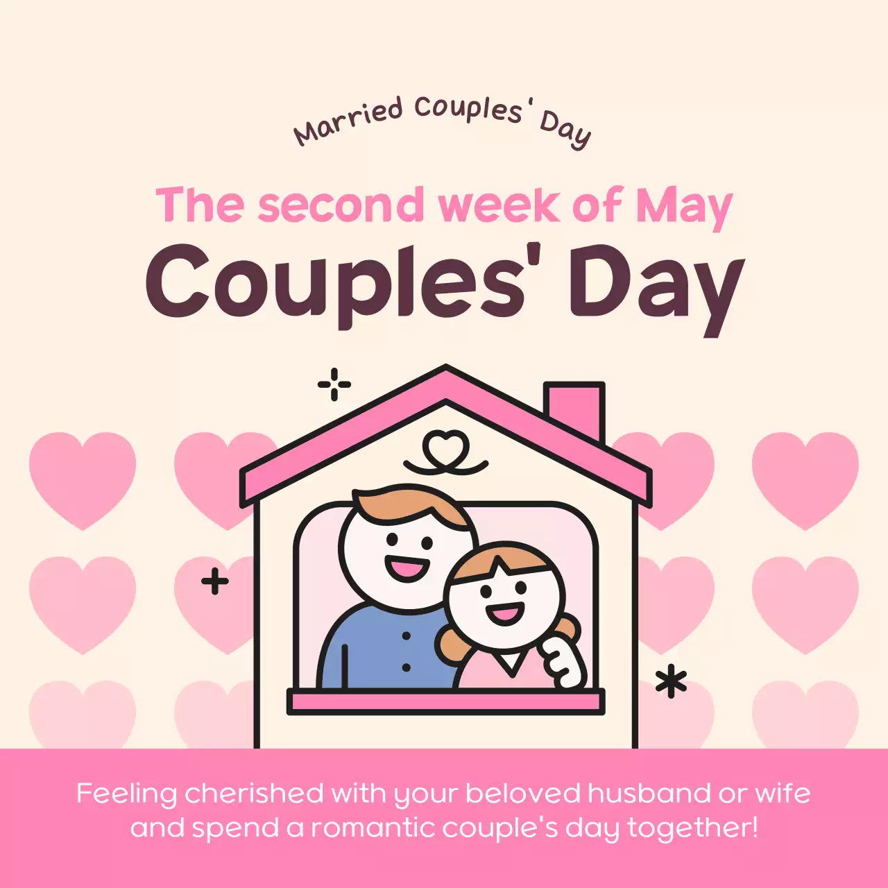 Pink Minimal Couples' Event Social Media Post