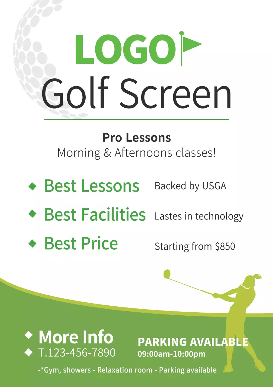 Green Modern Golf Promotion Poster