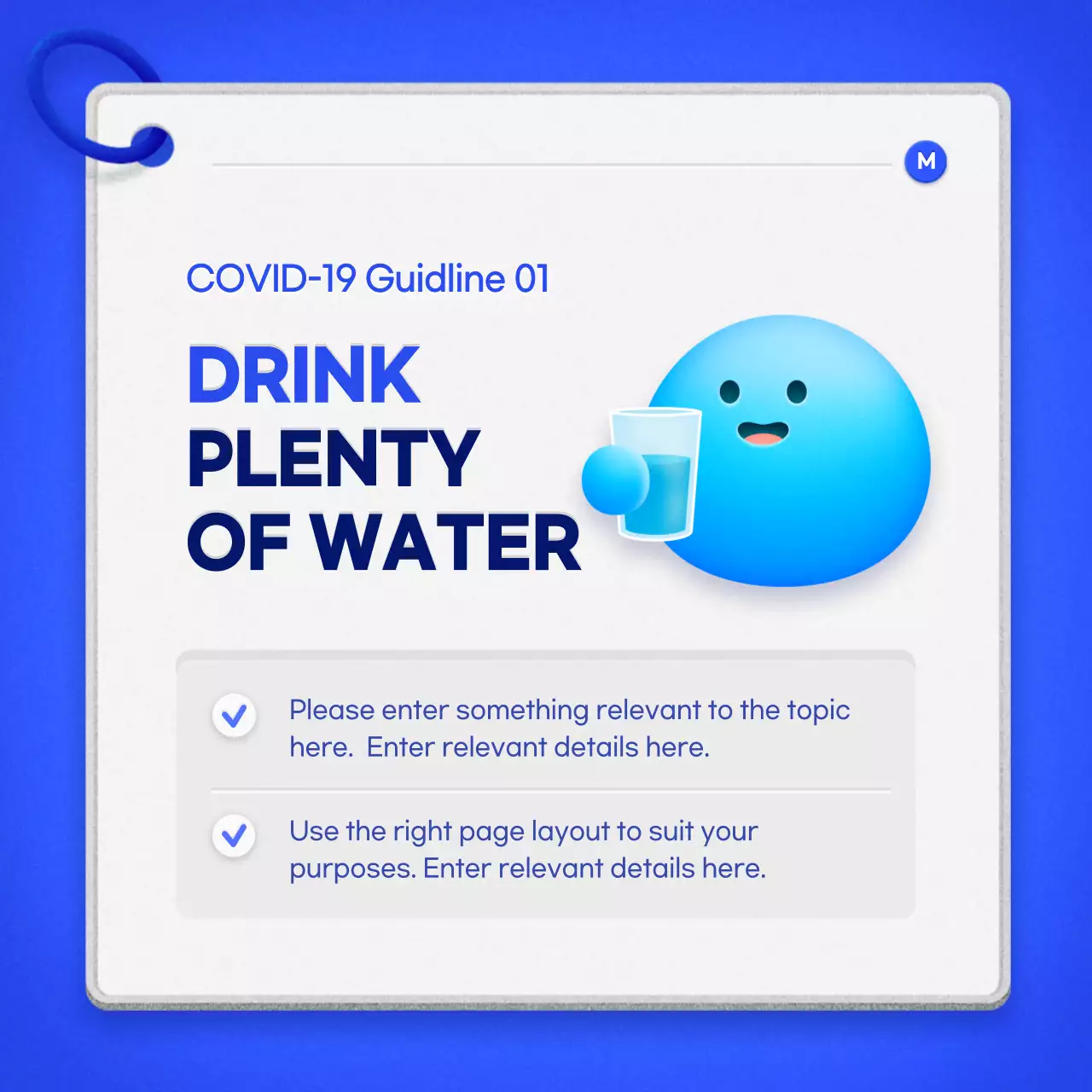 Blue Modern Covid-19 Guideline Instagram Carousel