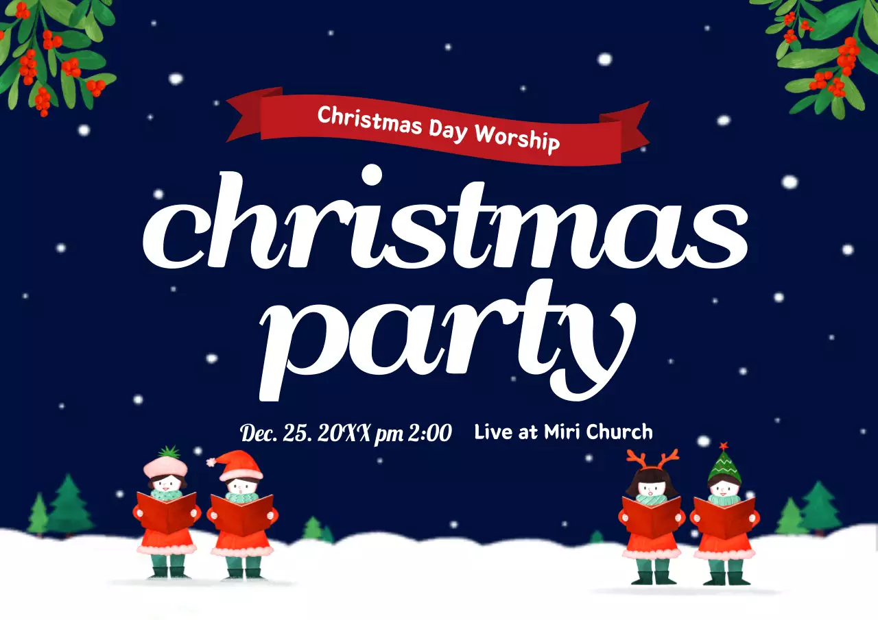 Navy Traditional Christmas Event Poster