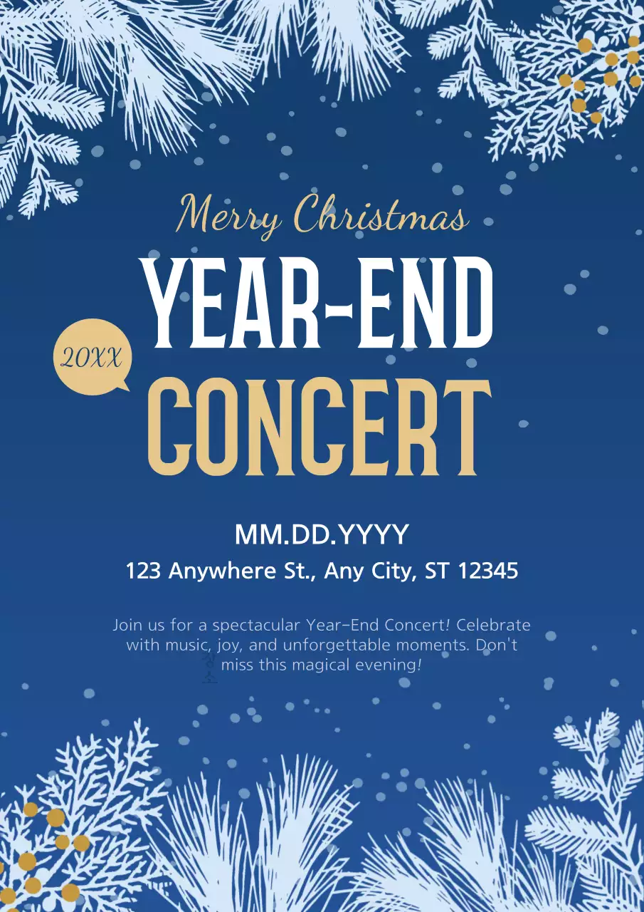 Blue Elegant Concert Invitation Poster