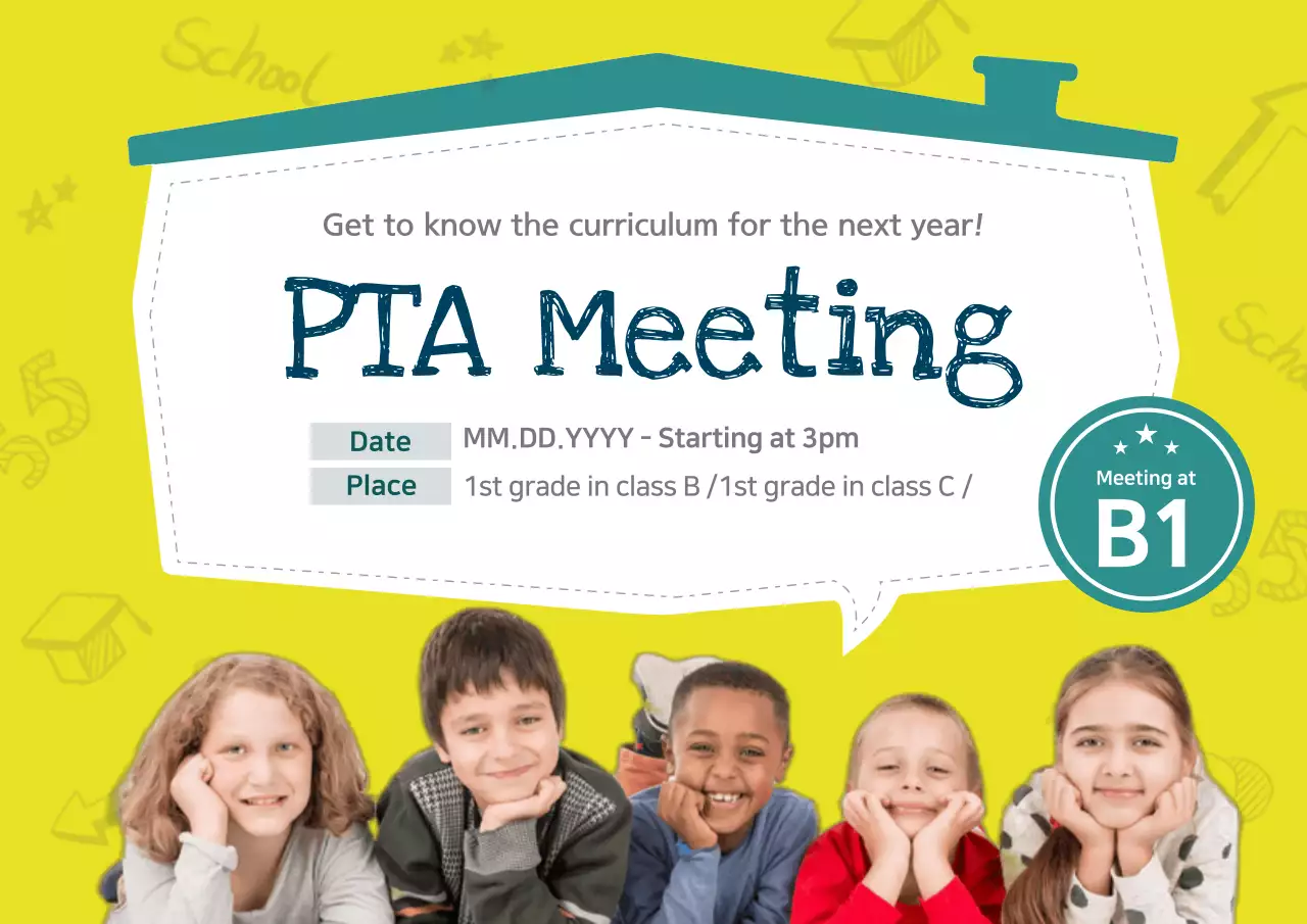 Poster Pengumuman PTA Sederhana Berwarna Kuning