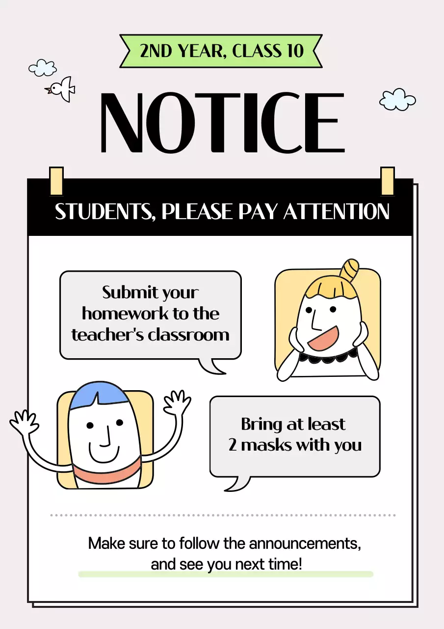 Beige Simple Class Guidelines Poster