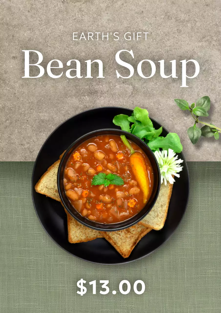 Green Rustic Bean Soup Promotion Poster