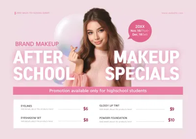 Pink Trendy Makeup Promotion Poster
