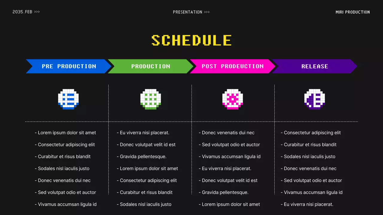 Video proposal for a colorful retro broadcast concept