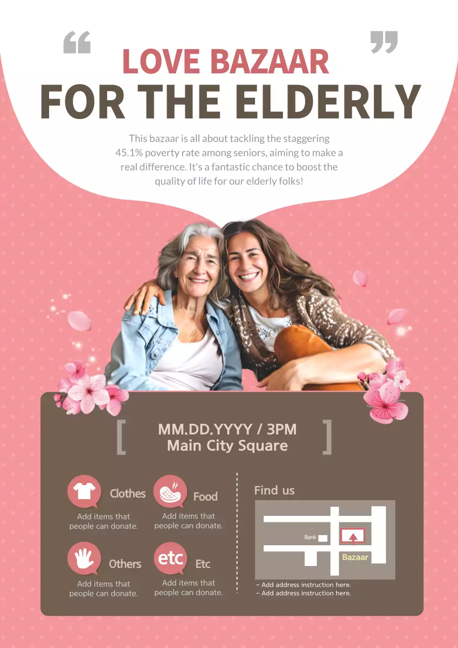 Pink Simple Charity Event Poster